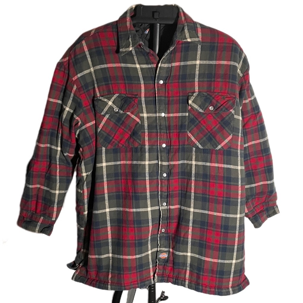 Dickies Vintage Insulated Plaid Snap Up Jacket LG